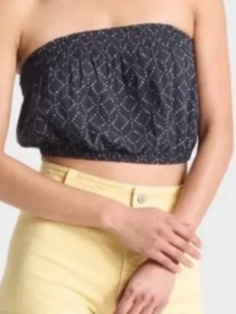 Universal Thread Navy Blue Dot-Print Strapless Tube Top Size XL